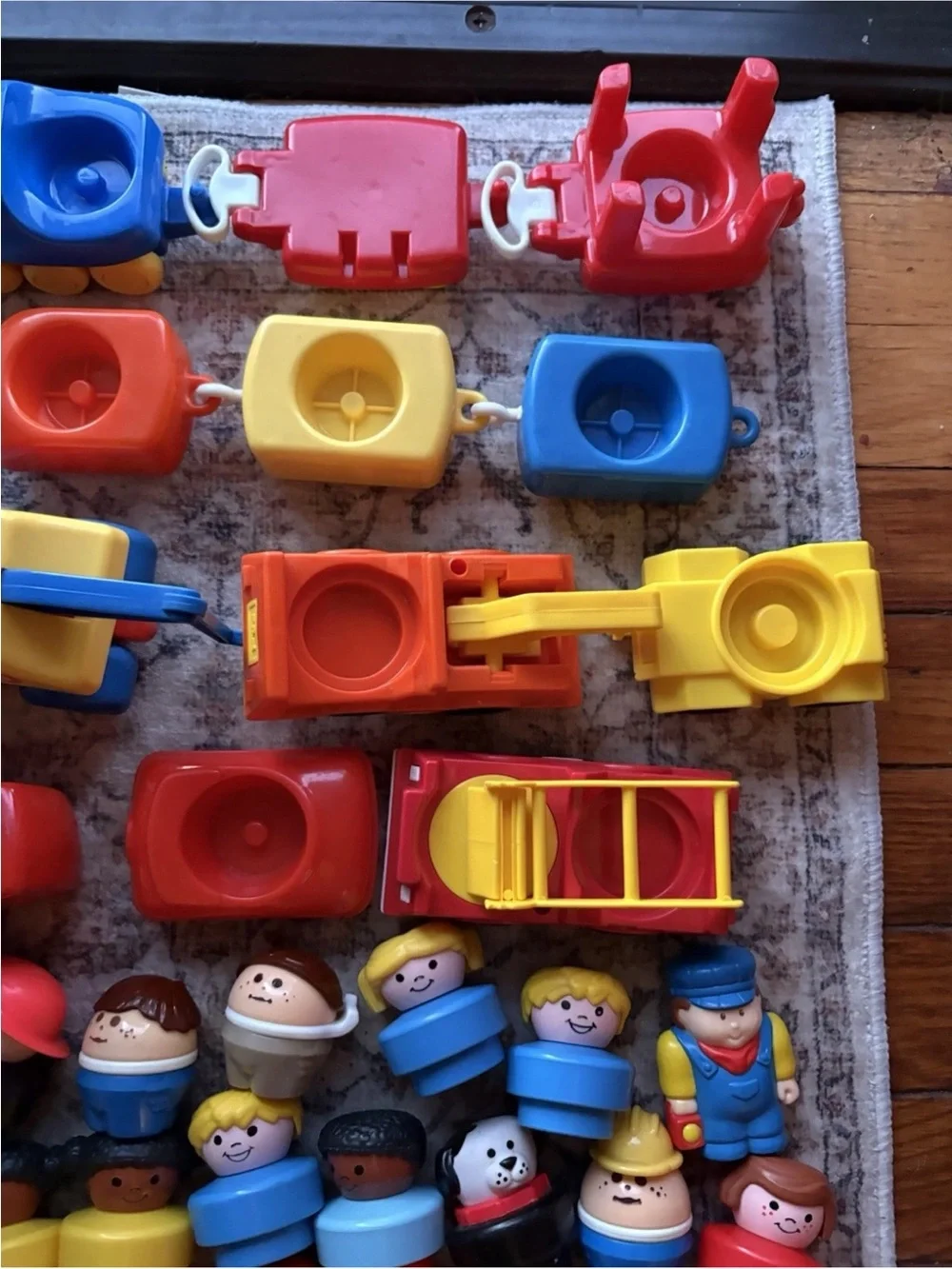 Vintage Little Tikes Play Toys Set Helicopter, Gas Truck, Trains, Tow Trucks